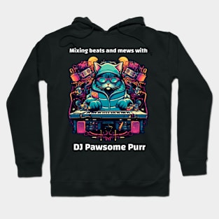 Cute DJ Pawsome Purr Dark Hoodie